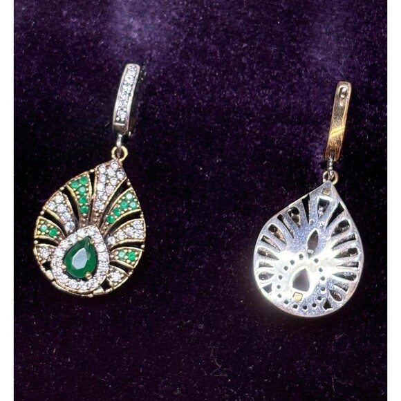 925 Sterling Silver Turkish Vintage Earrings for Women, NEW, Antique, Handmade - Picture 2 of 4